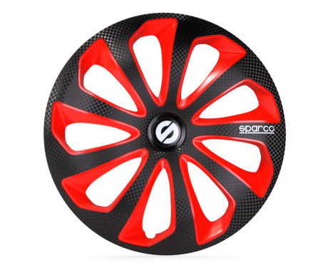 4-piece Sparco Hubcaps Sicilia 15-inch black / red / carbon, Image 2