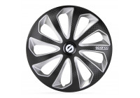 4-piece Sparco Hubcaps Sicilia 15-inch black / silver / carbon