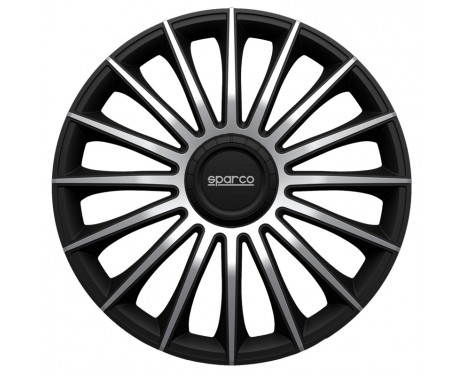 4-Piece Sparco Hubcaps Treviso 15-inch black / silver