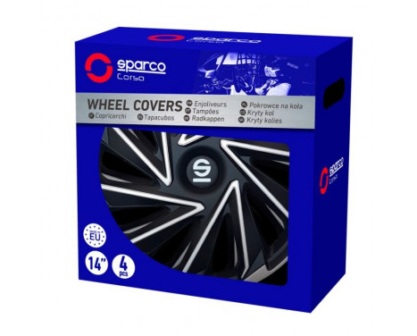 4-Piece Sparco Hubcaps Varese 14-inch silver / black, Image 3