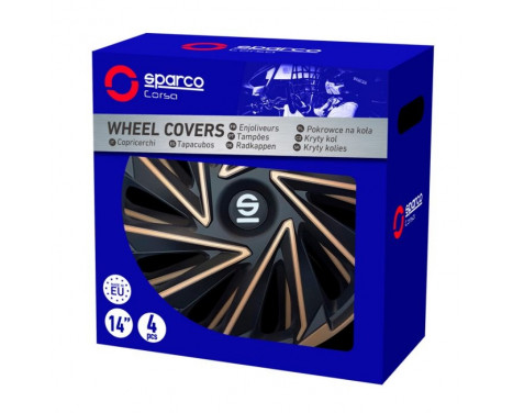 4-piece Sparco Hubcaps Varese 15-inch gold / black, Image 3