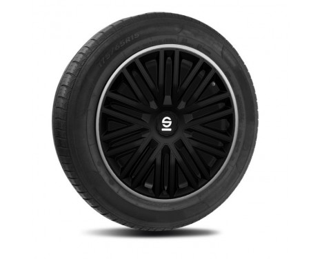 4-piece Sparco wheel caps set Bergamo 15-inch black / gray, Image 2