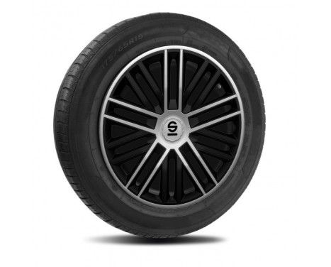 4-piece Sparco wheel caps set Bergamo 15-inch black / silver, Image 2