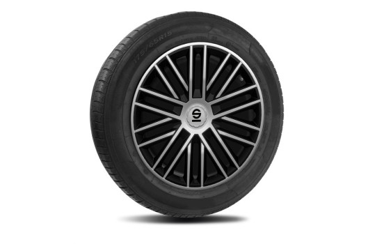4-piece Sparco wheel caps set Bergamo 16-inch silver / black, Image 2