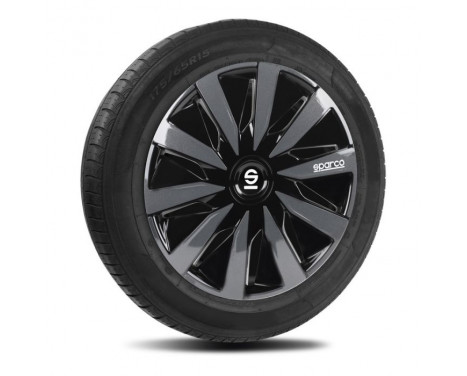 4-Piece Sparco Wheel cover set Lazio 14-inch black / gray, Image 2