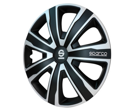 4-Piece Sparco Wheel Cover Set Palermo 14-inch silver/black, Image 2