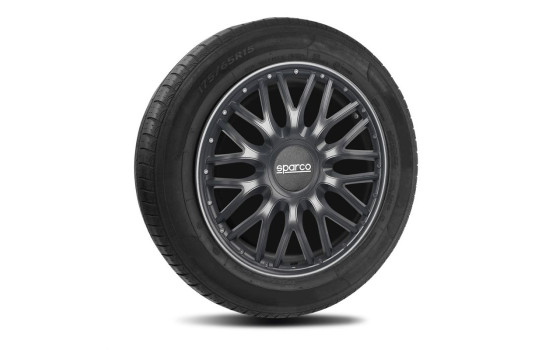 4-Piece Sparco Wheel cover set Roma 15-inch gray, Image 2