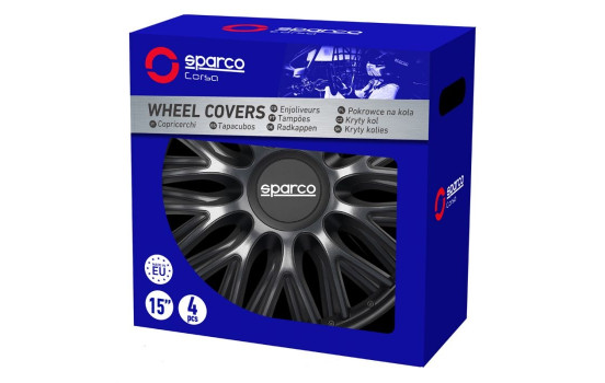 4-Piece Sparco Wheel cover set Roma 16-inch gray / black, Image 3