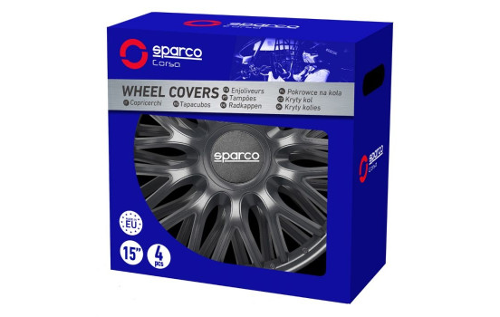 4-Piece Sparco Wheel cover set Roma 16-inch gray, Image 3