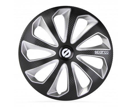4-Piece Sparco Wheel Cover Set Sicilia 13-inch black / silver / carbon