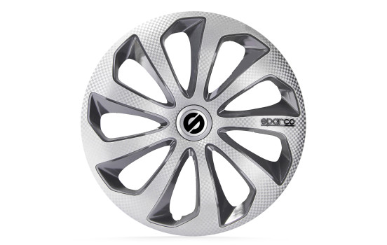 4-Piece Sparco Wheel Cover Set Sicilia 16-inch silver / gray / carbon