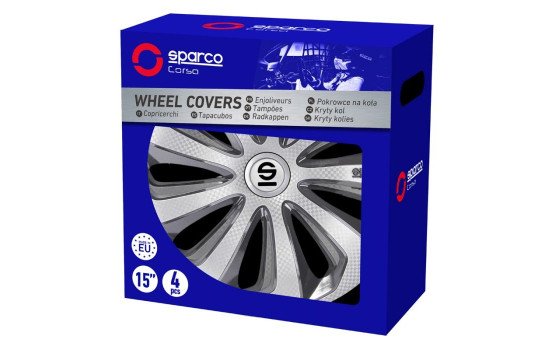 4-Piece Sparco Wheel Cover Set Sicilia 16-inch silver / gray / carbon, Image 3