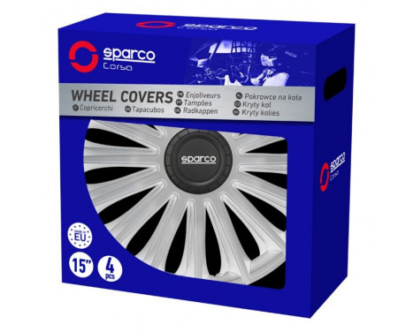 4-Piece Sparco Wheel cover set Treviso 13-inch silver, Image 3