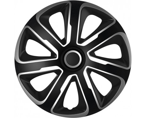 4-Wheel Hubcaps Livorno 13-inch silver / black carbon-look