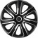 4-Wheel Hubcaps Livorno 13-inch silver / black carbon-look