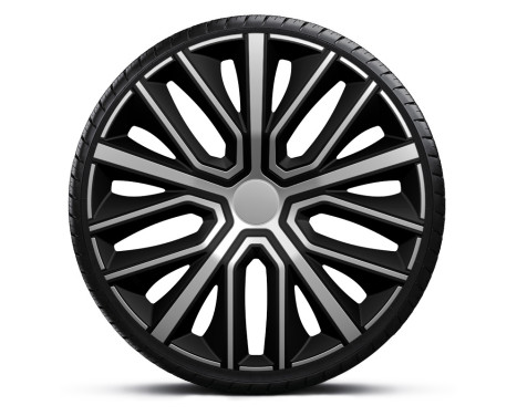 AutoStyle 4-Piece Wheel Cover Set Sinus 15-inch silver/black, Image 2