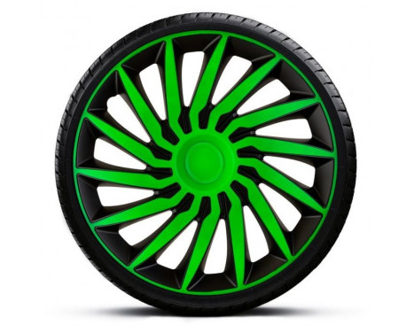 Kendo 13-inch wheel cover set, black/green, Image 2