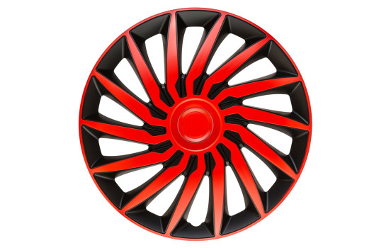 Kendo 15-inch wheel cover set, black/red