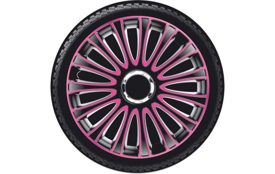 LeMans 13-inch wheel cover set black/pink, Image 2