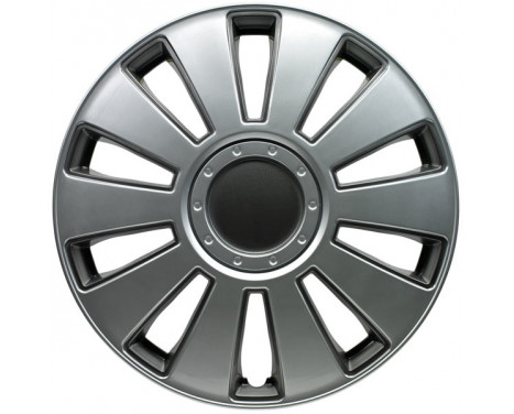 Pennsylvania 15-inch wheel cover set, silver/charcoal gray