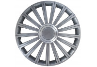 Radical 13-inch wheel cover set, silver + chrome ring
