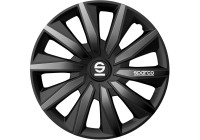 Sparco Milano Wheel Covers - 14-inch - Black/Gray - Set of 4 pieces
