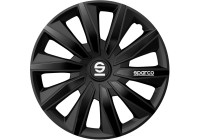 Sparco Milano Wheel Covers - 15-inch - Black - Set of 4 pieces