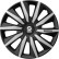 Sparco Milano Wheel Covers - 15-inch - Black/Silver - Set of 4 pieces