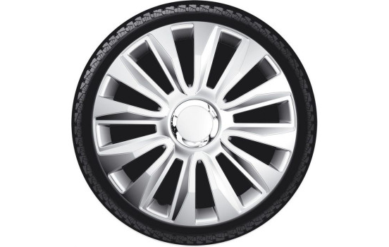 Wheel cover set Spyder 15-inch silver + chrome ring, Image 2