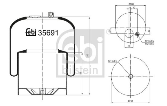 Spring bellows, air suspension