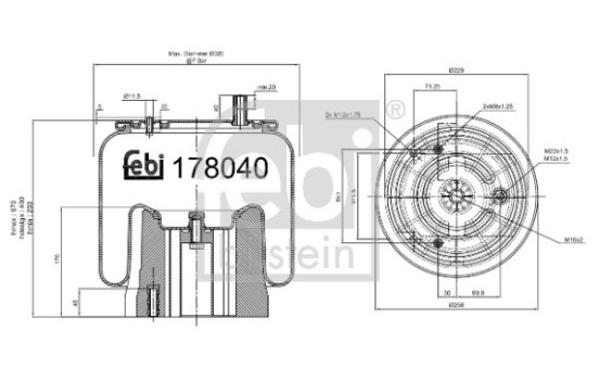 Spring bellows, air suspension