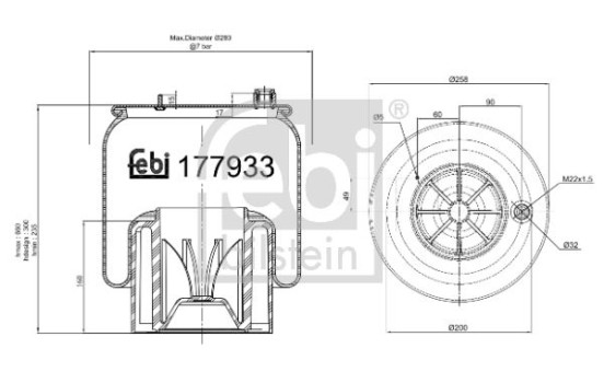 Spring bellows, air suspension