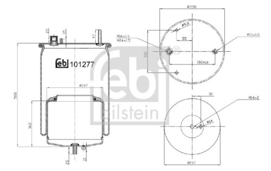 Spring bellows, air suspension