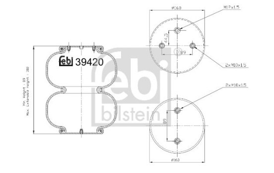 Spring bellows, air suspension