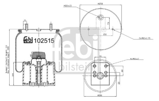 Spring bellows, air suspension