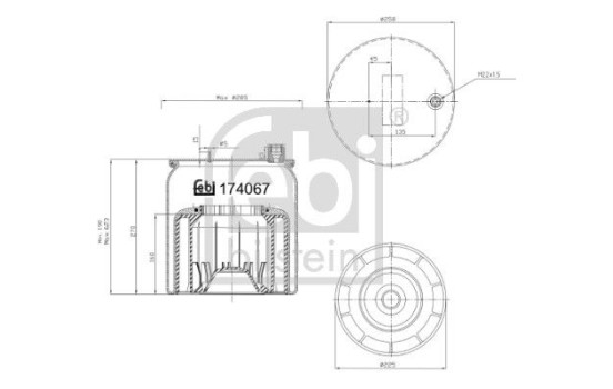 Spring bellows, air suspension