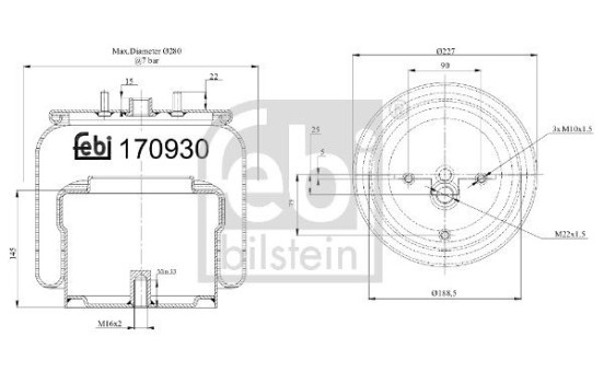 Spring bellows, air suspension