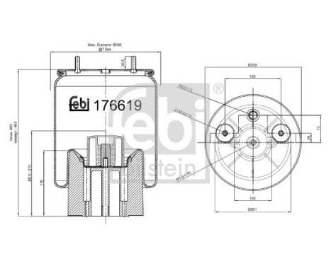 Spring bellows, air suspension