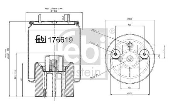 Spring bellows, air suspension