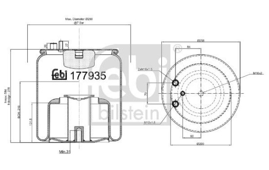 Spring bellows, air suspension