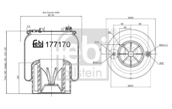 Spring bellows, air suspension