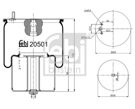 Spring bellows, air suspension