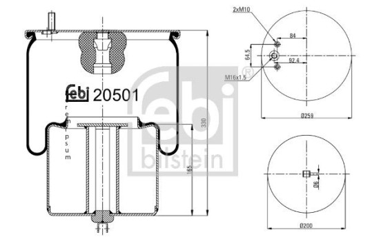 Spring bellows, air suspension