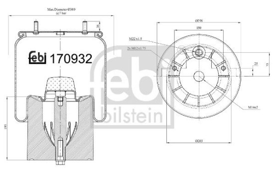 Spring bellows, air suspension