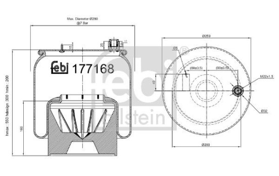 Spring bellows, air suspension