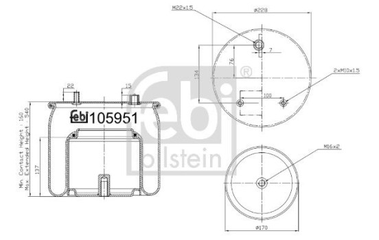 Spring bellows, air suspension