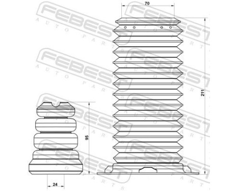 Dust Cover Kit, shock absorber, Image 2