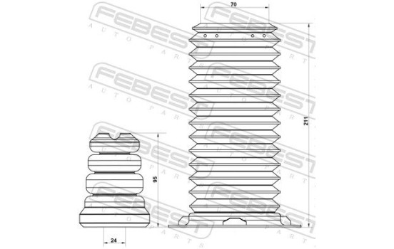 Dust Cover Kit, shock absorber, Image 2
