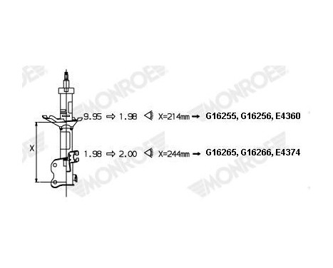 Shock Absorber MONROE ORIGINAL (Gas Technology) G16265, Image 3