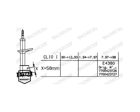 Shock Absorber MONROE ORIGINAL (Gas Technology) G7485